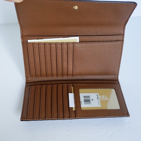 Michael Kors Jet Set LG Trifold Wallet MK Brown - Picture 4 of 7